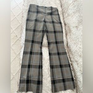 Theory Black and Brown Checkered Pants